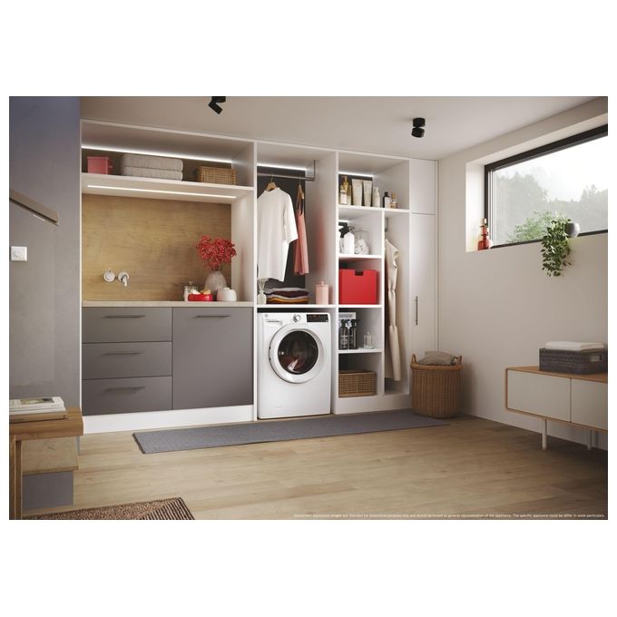 Hoover H3DP4854TA6-1-S H-WashandDry 350 Lavasciuga Frontale 8-5 Kg 1400 rpm Classe D Inverter Wi-Fi (85x60x53 cm) colore Bianco
