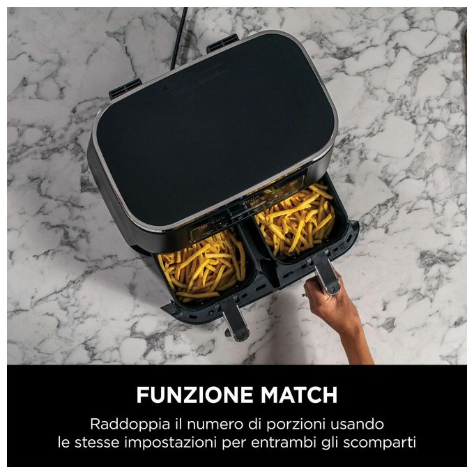 Ninja AF300EU Friggitrice ad aria 7,6 L 2470 W Dual Zone 6 programmi Display digitale colore Nero