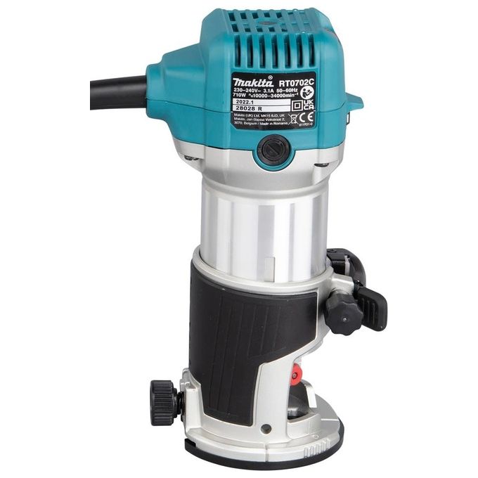 Makita RT0702CX2J Fresatrice Multifunzione 710 W 10000 34000 rpm Velocita' Variabile Avvio Progressivo colore Nero