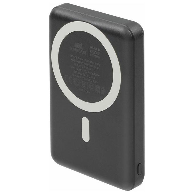Rivacase VA2604 Power Bank MagSafe 10000 mAh Wireless Qi 15W QC PD 20W con Supporto Pieghevole
