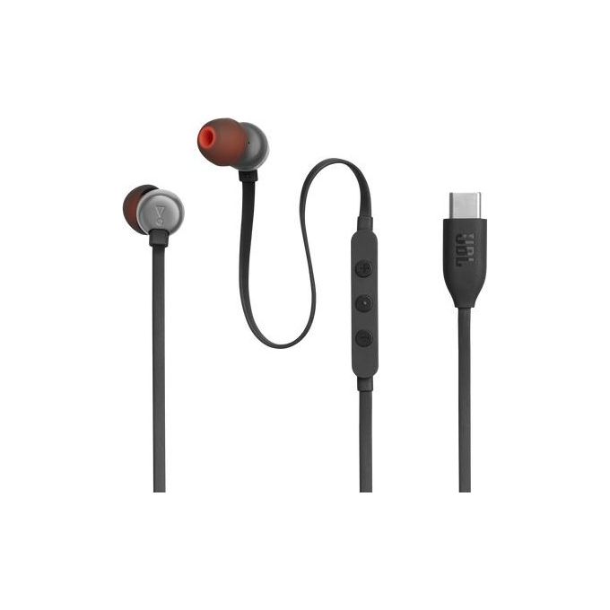 JBL Tune 310C Headphones Wired In-Ear Headphones Pure Bass Sound Microphone and USB-C Port Black