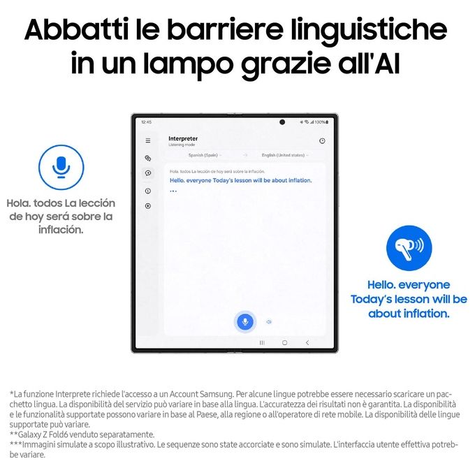 Samsung SM-R630NZAAITV Galaxy Buds3 Pro Auricolari True Wireless In-ear ANC AI Bluetooth 5.4 IP57 colore Argento