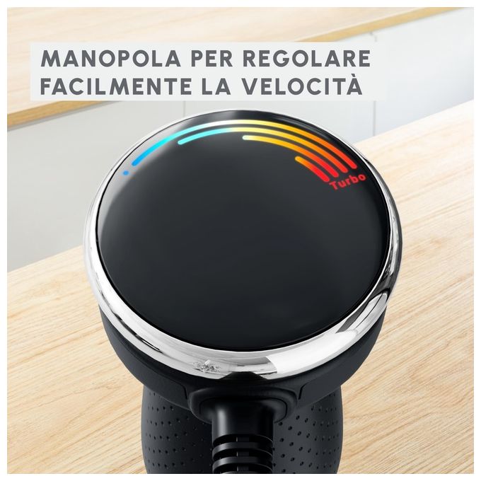 Moulinex DD673810 Quickchef+ Frullatore ad Immersione 3 in 1 1000 W 20 velocita' lame Powelix colore Nero