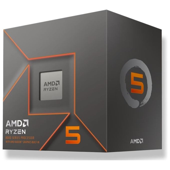 AMD 8500G Ryzen 5 Processore CPU 6 Core 3,5 GHz Turbo 5 GHz 16 MB Cache Socket AM5 DDR5 GPU Radeon 740M 65W Box