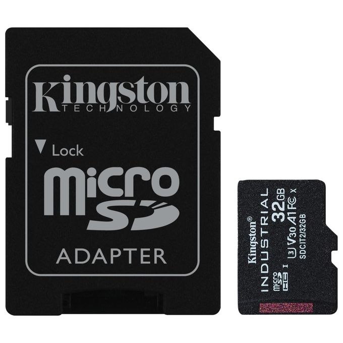 Kingston Technology SDCIT2-32GB Scheda microSDHC Industriale 32GB C10 A1 pSLC UHS-I V30 colore Nero