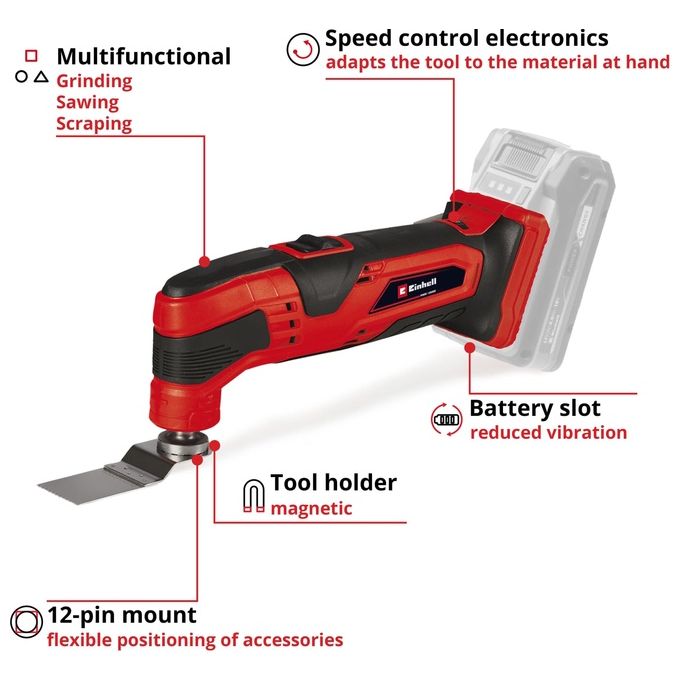 Einhell Utensile Multifunzione A Batteria Tc-Mg 18 Li