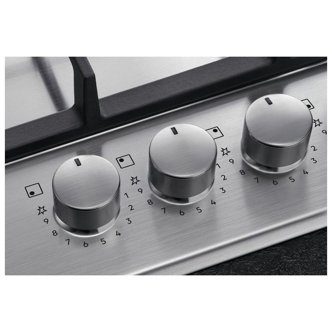 Aeg HGB64400SM Slim Line Piano Cottura a Gas 4 Zone Bruciatori SpeedBurner 60 cm Inox