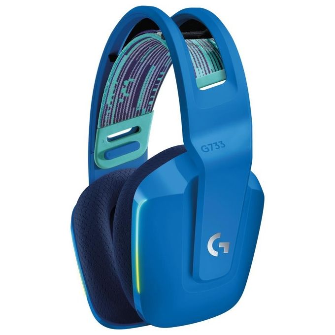 Logitech G 981-000943 G733 Cuffia Wireless da Gaming con Microfono LIGHTSPEED Durata Batteria Fino a 29 Ore Illuminazione RGB Personalizzabile Driver PRO-G 40 mm Blue VOICE Microfono Rimovibile colore Blu