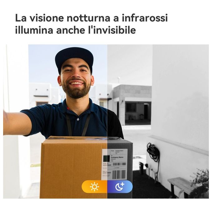 Imou DB-2SP-3T0W-DS2S Doorbell 2S Kit Videocitofono Wi-Fi 2K 3MP Batteria 5000 mAh Visione Notturna IR colore Nero