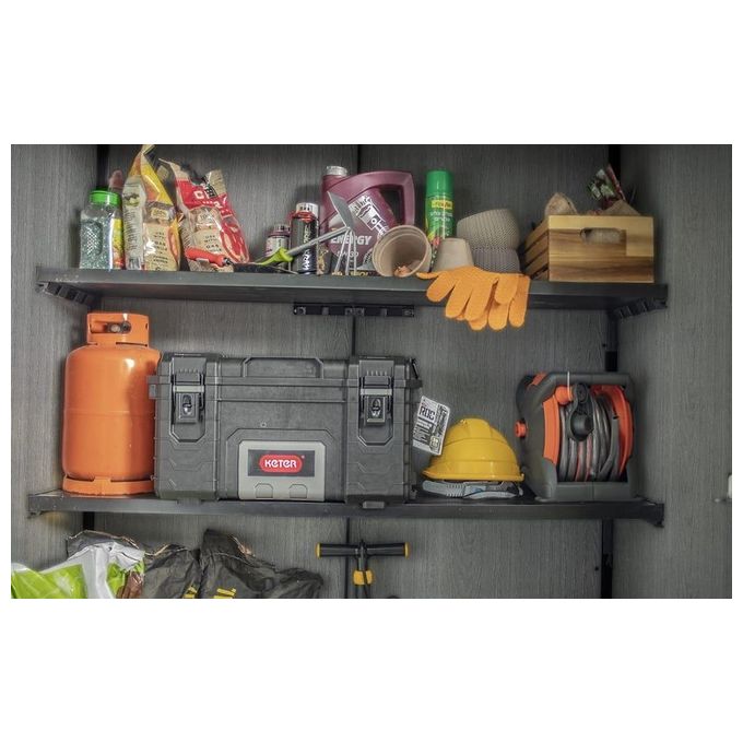 Keter Cortina Alto Casetta da Giardino Rettangolare con Serratura Impermeabile 140x73,6x170,4 cm colore Grigio