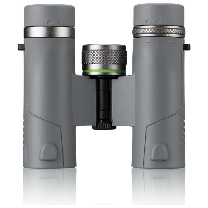 BRESSER 1331025 Wave Binocolo Tascabile Impermeabile 10x25 con Prismi BaK-4 Rivestimento Multistrato colore Grigio