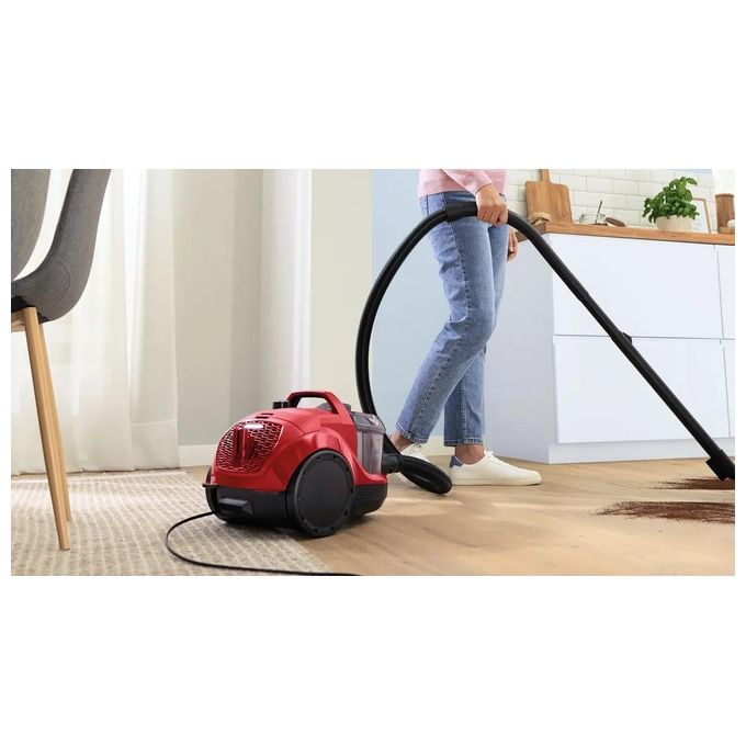 Bosch BGS21CAR Serie 4 Aspirapolvere a traino senza sacchetto 2 L 750 W 78 dB colore Rosso
