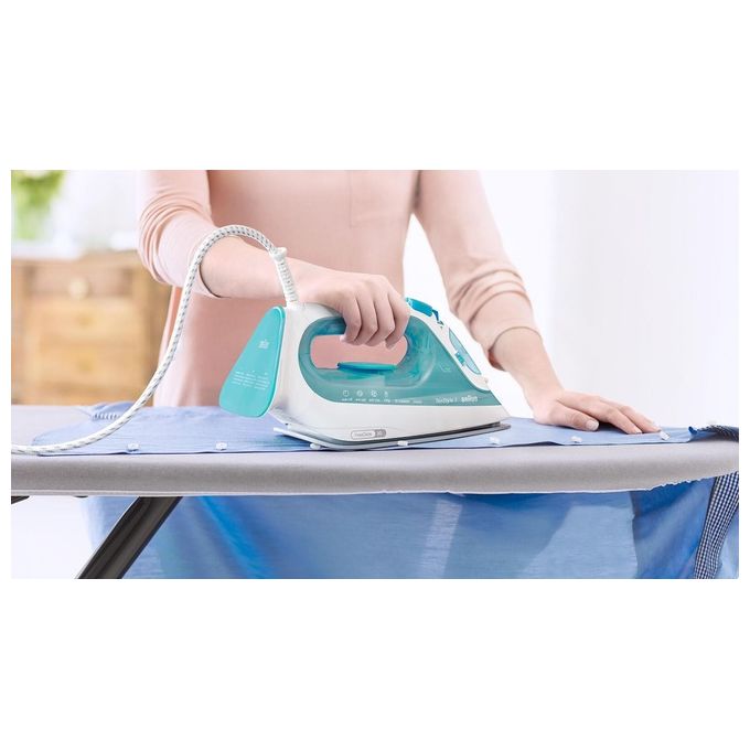 Braun SI 3041 GR Ferro da Stiro a Vapore Ceramica Turchese-Bianco 2350W