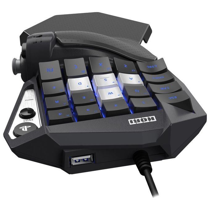 Hori SPF-030U Tactical Assault Commander Tastiera Meccanica per PS5 PS4 e PC con Retroilluminazione LED e Poggiapolsi Regolabile colore Nero