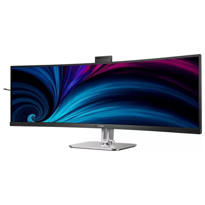 Philips 49B2U6900CH Monitor PC Curvo 49'' Dual QHD 5120x1440 USB-C 100W Webcam 5MP Hub USB DisplayPort HDMI colore Nero