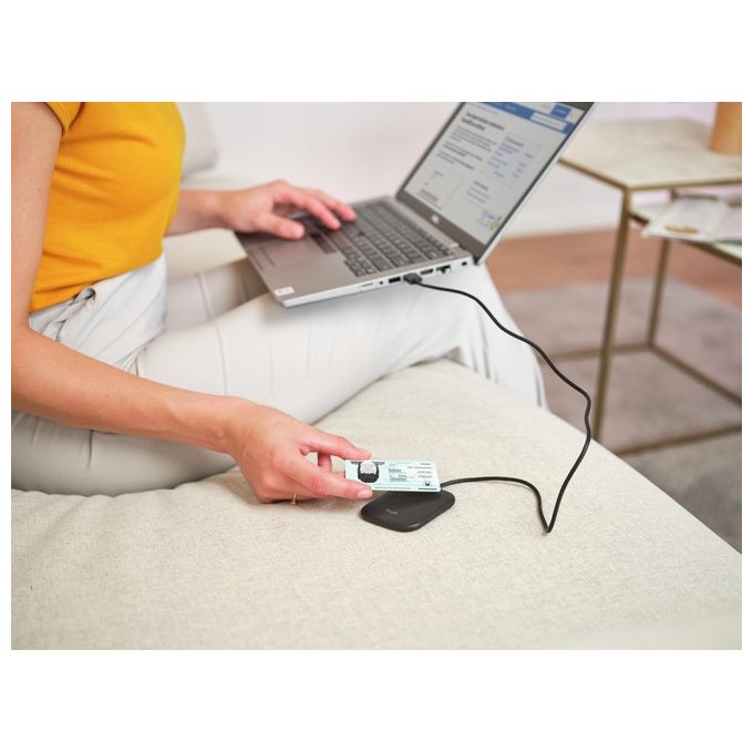 Trust 24736 Ceto Lettore Smart Card Contactless NFC USB 2.0 CIE DNI 3.0 ISO 14443 Plug and Play colore Nero