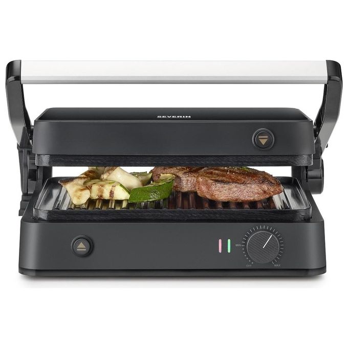 Severin KG 2398 SEVINI Lite Bistecchiera elettrica 1800 W piastre ceramica rimovibili termostato regolabile colore Nero