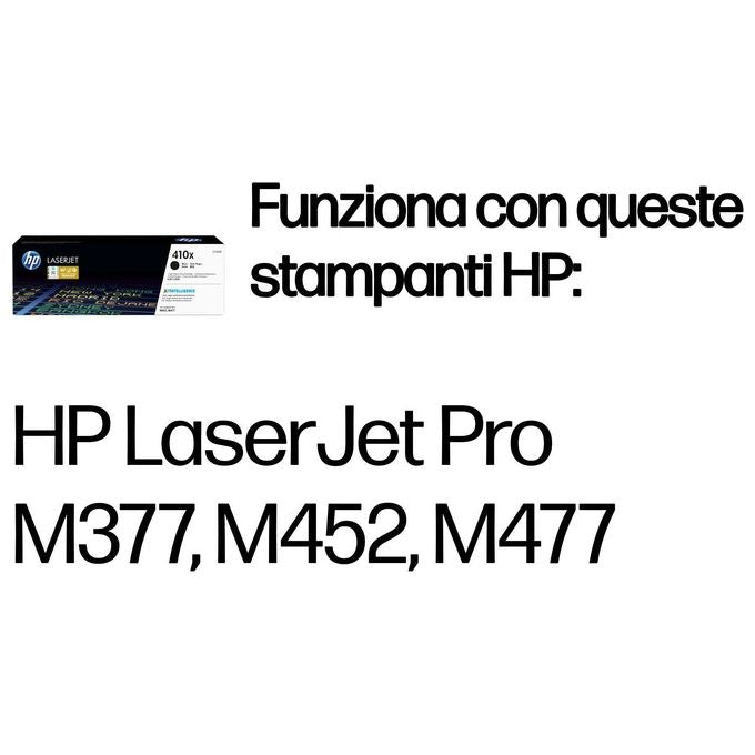HP 410X Alta resa nero originale LaserJet cartuccia toner ( CF410X ) per Color LaserJet Pro M452dn, M452dw, MFP M477fdn, MFP M477fdw, MFP M477fnw