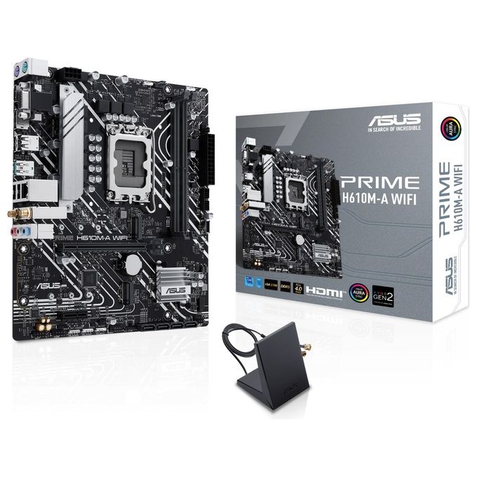 Asus 90MB1G00-M0EAY0 PRIME H610M-A WIFI Scheda Madre Intel H610 LGA 1700 Micro ATX DDR5 WiFi 5 USB 3.2 Gen 2