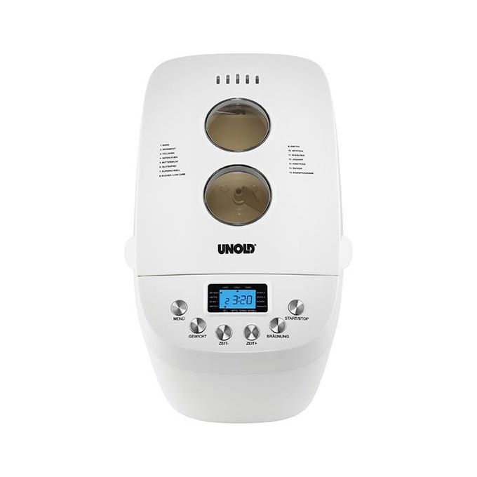 Unold 68520 Backmeister Big Macchina per il Pane 850W 15 Programmi 1,5 Kg Display LCD colore Bianco