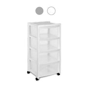 Stefanplast Cassettiera 4 Cassetti 40X40 H 80 Silver
