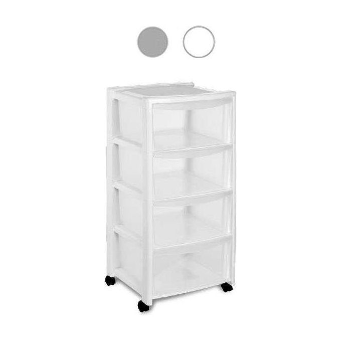 Stefanplast Cassettiera 4 Cassetti 40X40 H 80 Silver