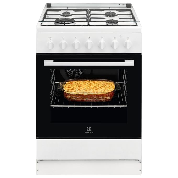 Electrolux LKK620010W Cucina Libera Installazione Piano Gas 4 Fuochi Forno Elettrico Multifunzione 57 L Classe A (89x60x60 cm) colore Bianco