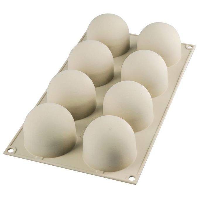 Silikomart 26.192.13.0065 Dolce Tartufo Stampo in Silicone 8 Cavita' 3D 960 ml Ø62 mm h52 mm colore Beige