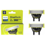 Philips QP420-50 OneBlade 360 Testina di Ricambio Rasoio 2 Lame Acciaio Inossidabile colore Argento