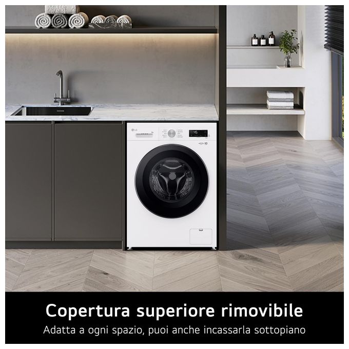 LG F4NX1008NWK Serie X1 Lavatrice Frontale 8 Kg 1400 rpm Classe A 6 Motion Wi-Fi Allergy Care (85x60x55 cm) colore Bianco