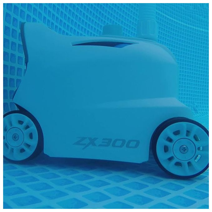 Intex 28005 ZX300 Deluxe Pulitore Automatico Piscina Fondo e Pareti Doppie Spazzole Rotanti Tubo 6.5 m Filtro 0.15 mm Capacita' 1.8 L colore Nero