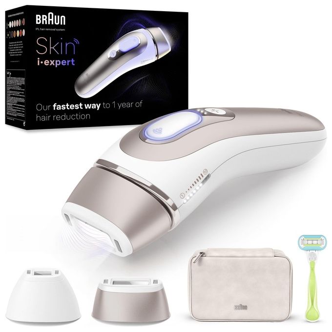 Braun Epilatore Luce Pulsata IPL Smart I Expert Viso Corpo Rose Gold Bianco PL7147
