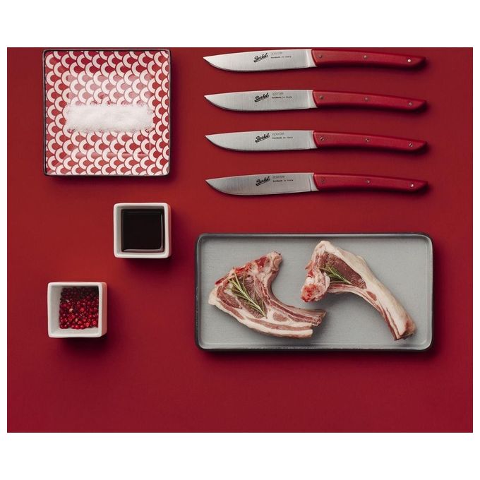 Berkel Set Coltelli da Bistecca 4 Pezzi Color Rosso