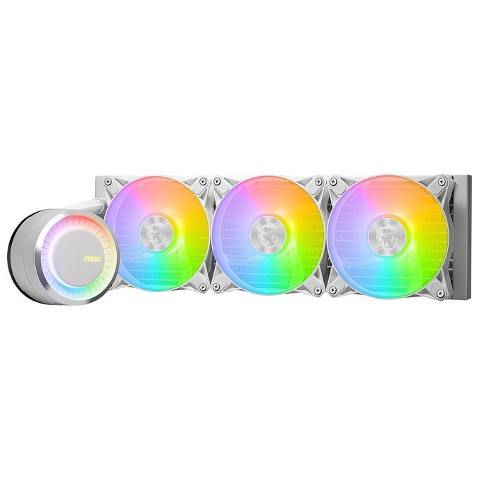 MSI MAG CORELIQUID E360 MAG CORELIQUID E360 Kit di raffreddamento a liquido 3 ventole 120 mm ARGB sincronizzabile testata rotabile 270° colore Nero