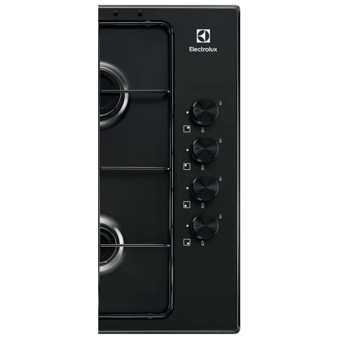 Electrolux KGS6404B Serie 300 Slim Side Piano cottura a gas 60 cm 4 Fuochi Accensione integrata Sicurgas colore Nero