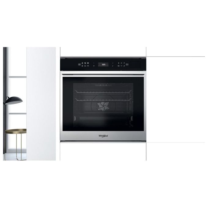 Whirlpool W7OM44S1P Forno Elettrico Multifunzione da Incasso Autopulente Pirolitico Capacita' 73 Litri Classe energetica A+ Tecnologia Sesto Senso Ready2cook Cook4 Cook3 8 Funzioni 60 cm Nero