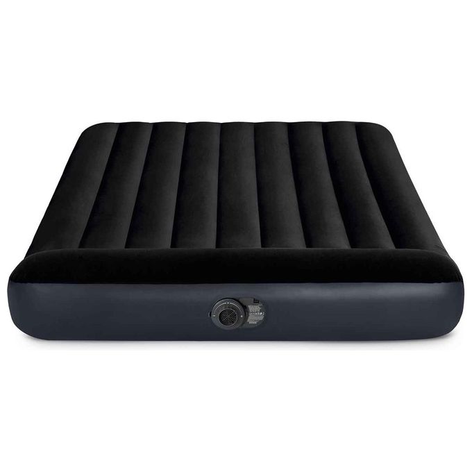Intex 64150ND DuraBeam Pillow Rest Materasso Gonfiabile Matrimoniale Fiber-Tech 152x203x25 cm Pompa Integrata 272 Kg colore Blu scuro