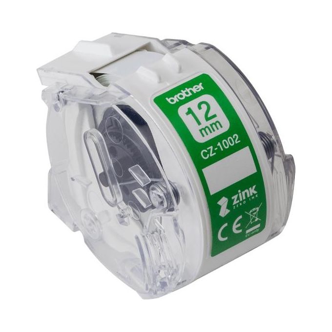 Brother CZ-1002 Nastro a Lunghezza Continua Originale Larghezza di 12mm per Stampante di Etichette a Colori VC-500W