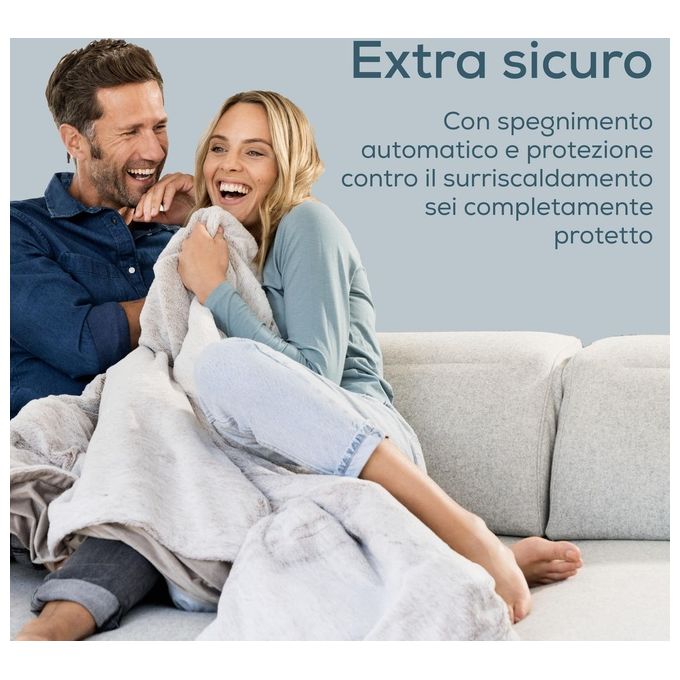 Beurer HD75 Cosy Nordic Termocoperta Elettrica 180x130 cm 100W 6 livelli temperatura Lavabile colore Taupe