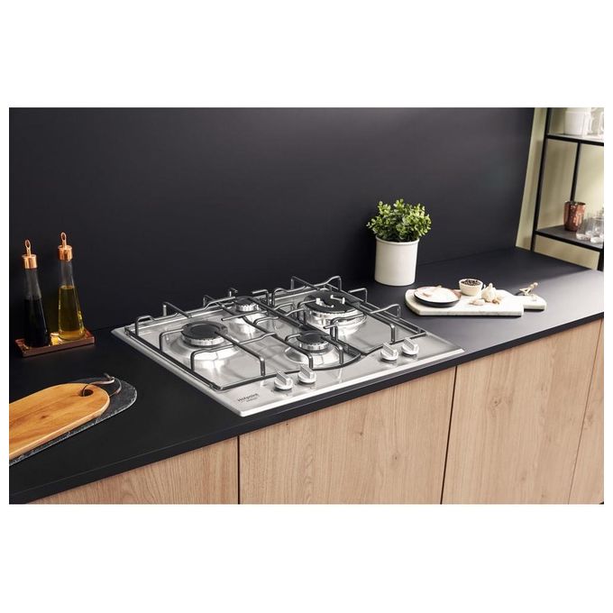 Hotpoint Piano Cottura a Gas 4 Zone 60 cm in Acciaio Inox PCN 642 T-IX-HAR Elegante e Funzionale