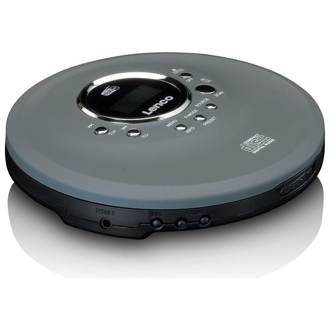 Lenco CD-400GY Lettore CD Portatile con Radio DAB+ FM Supporto MP3 Autonomia fino a 8 ore colore Antracite