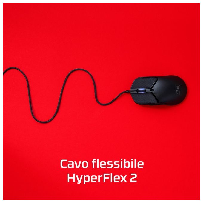 HyperX 6N0A7AA Pulsefire Haste 2 Mouse Gaming 53 g 26000 DPI 8000 Hz 6 Pulsanti Programmabili RGB colore Nero