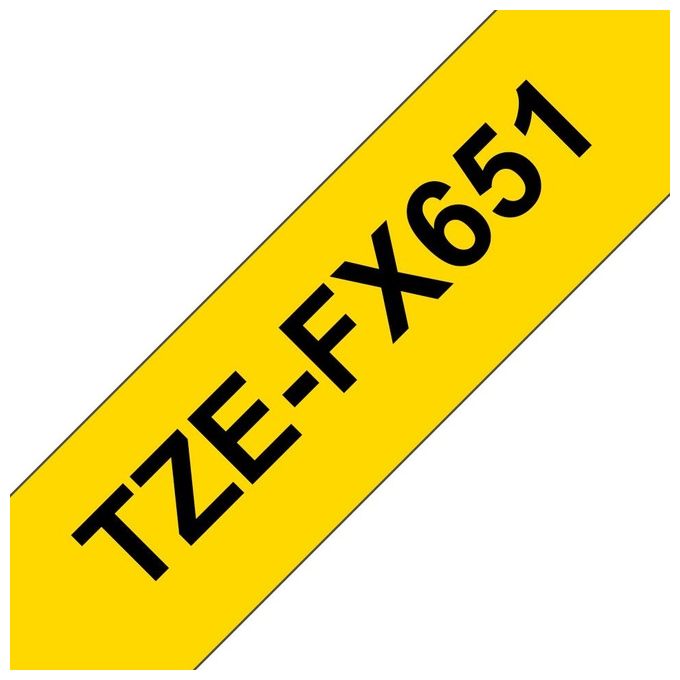 Brother Laminato Flessibile da 24 mm Nero-giallo