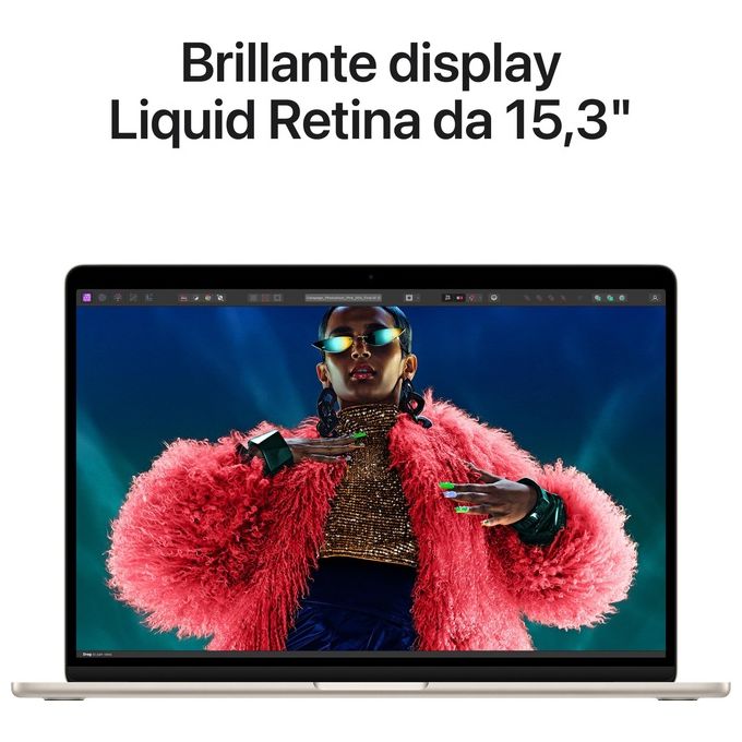 Apple, MacBook Air 15'' Chip M3, 8GB, 256GB SSD, Galassia