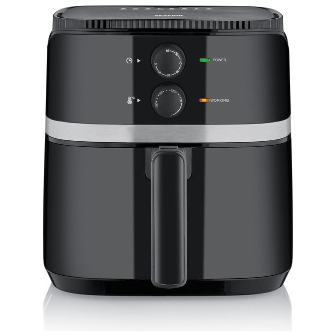 Severin FR 2452 Friggitrice ad aria 4.3 L 1500 W Timer 60 min Temperatura 80-200 °C colore Nero Argento