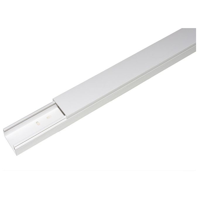 Link Confezione 8 Canaline Passacavi Adesive in Pvc 1mt Dimensioni 40x25mm con Coperchio Scorrevole Bianco 8mt in Totale