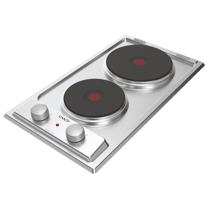 Candy CE32XK Domino Piano cottura da incasso Elettrico 30 cm 2 zone 3500 W controllo a Manopola colore Inox
