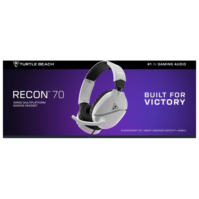 Turtle Beach TBS-3001-15 Recon 70 Cuffie da Gioco 40 mm Compatibilita' Multipiattaforma 3.5 mm colore Bianco