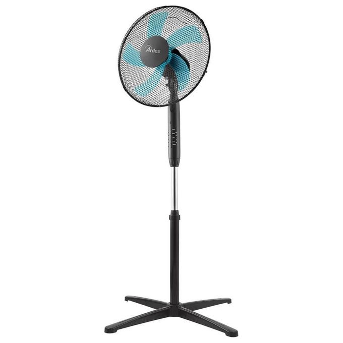 Ardes AR5ST40PNR STEELO Ventilatore a piantana 40 cm 3 velocita' telecomando timer oscillazione automatica colore Nero