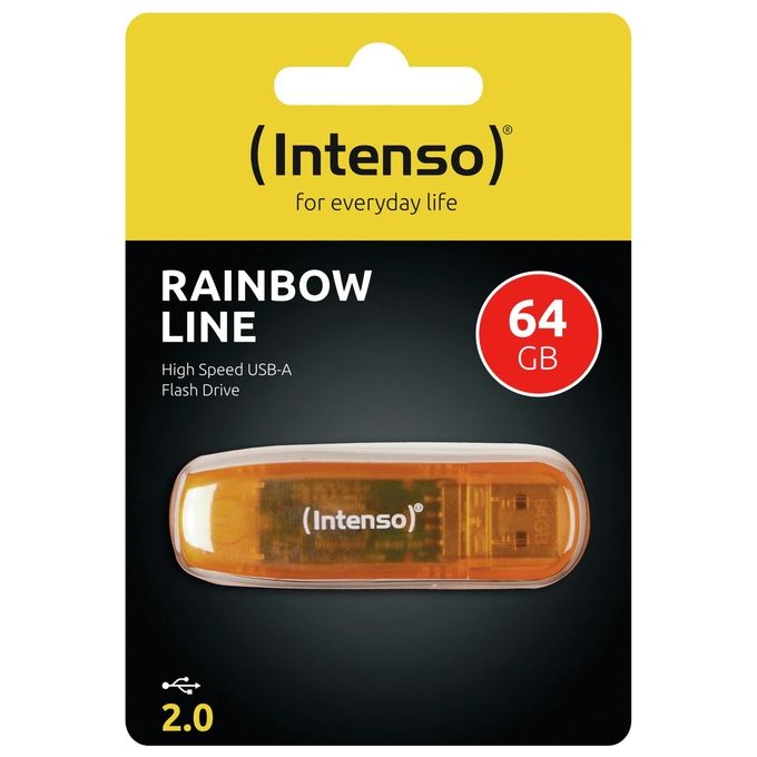 Intenso Pen Disk Usb 2.0 Rainbow Line 64gb Orange